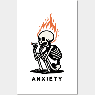 Anxiety Skeleton Posters and Art